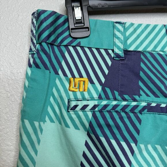 Loudmouth Golf Shorts Blue Turquoise Geometric Pattern Size 34 - Picture 3 of 4